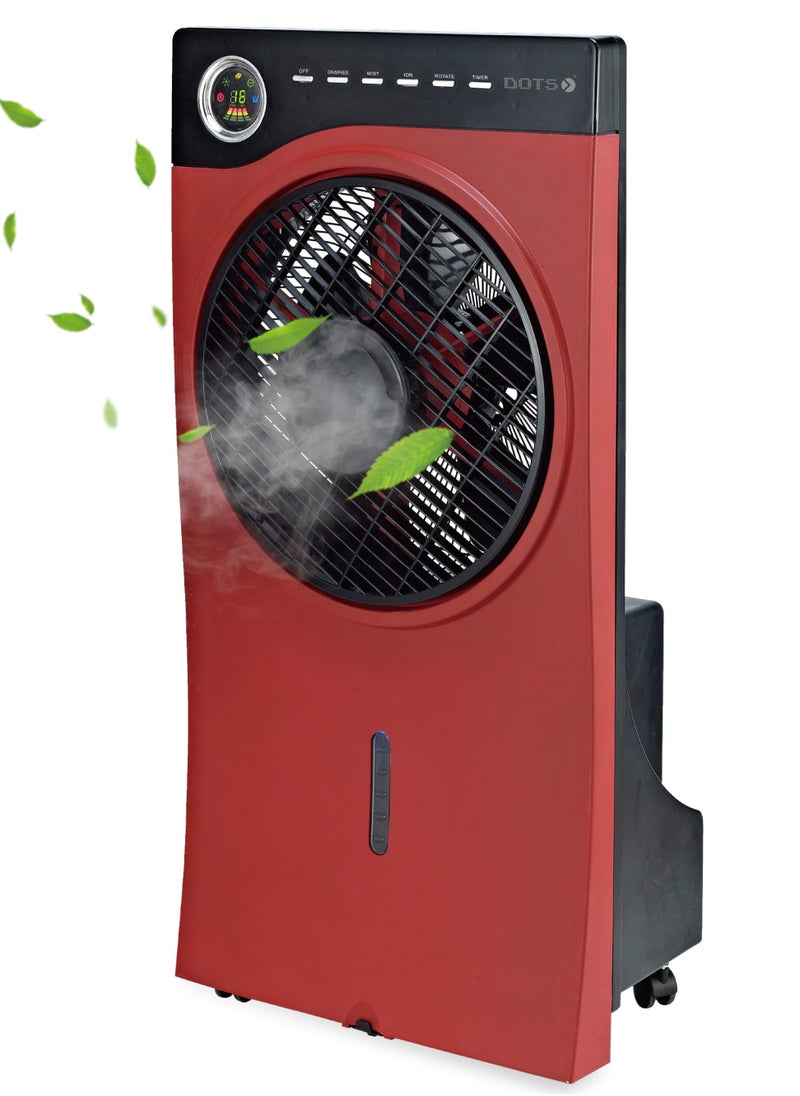 DOTS - Dots Misting Fan, 3 Speeds With Humidifier 90W, TFM-R01, Red - Image 1