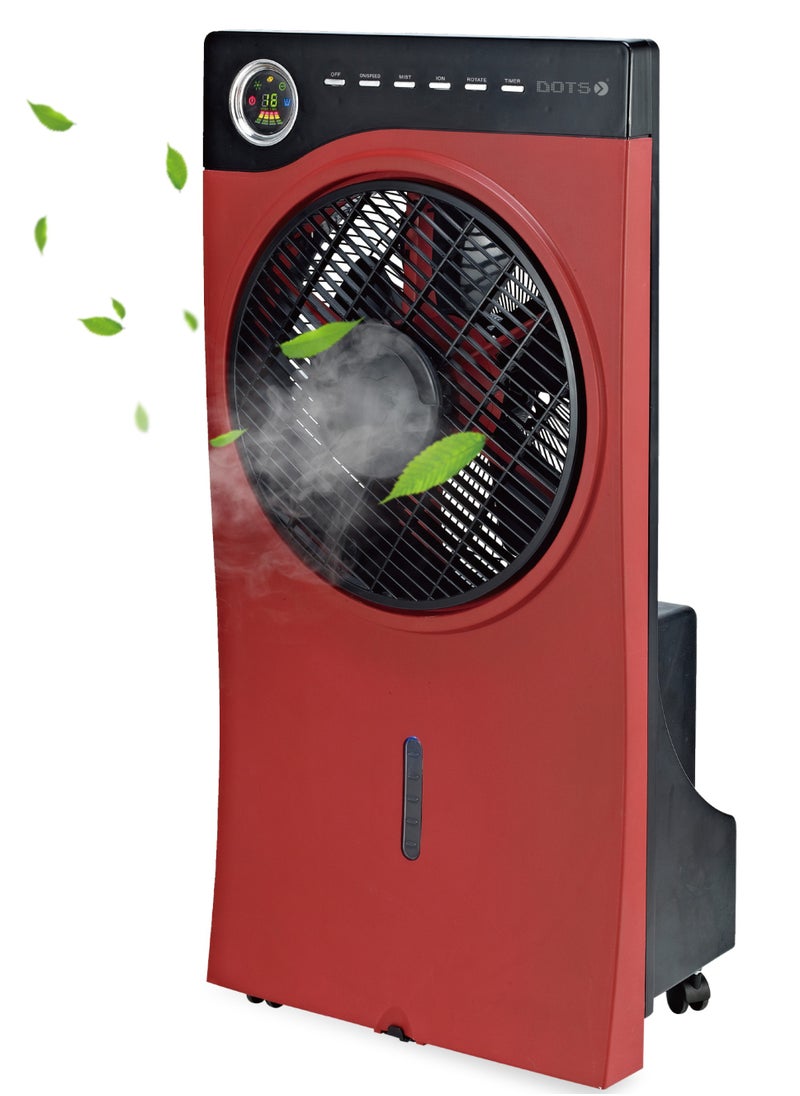 DOTS - Dots Misting Fan, 3 Speeds With Humidifier 90W, TFM-R01, Red - Image 1