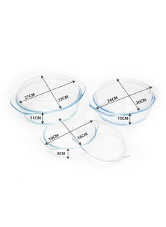 BLACKSTONE 3-Piece Glass Casserole Set - Premium Borosilicate Bakeware, Includes 700ml, 1500ml, and 2000ml Dishes, Oven, Microwave & Dishwasher Safe  - Image 5