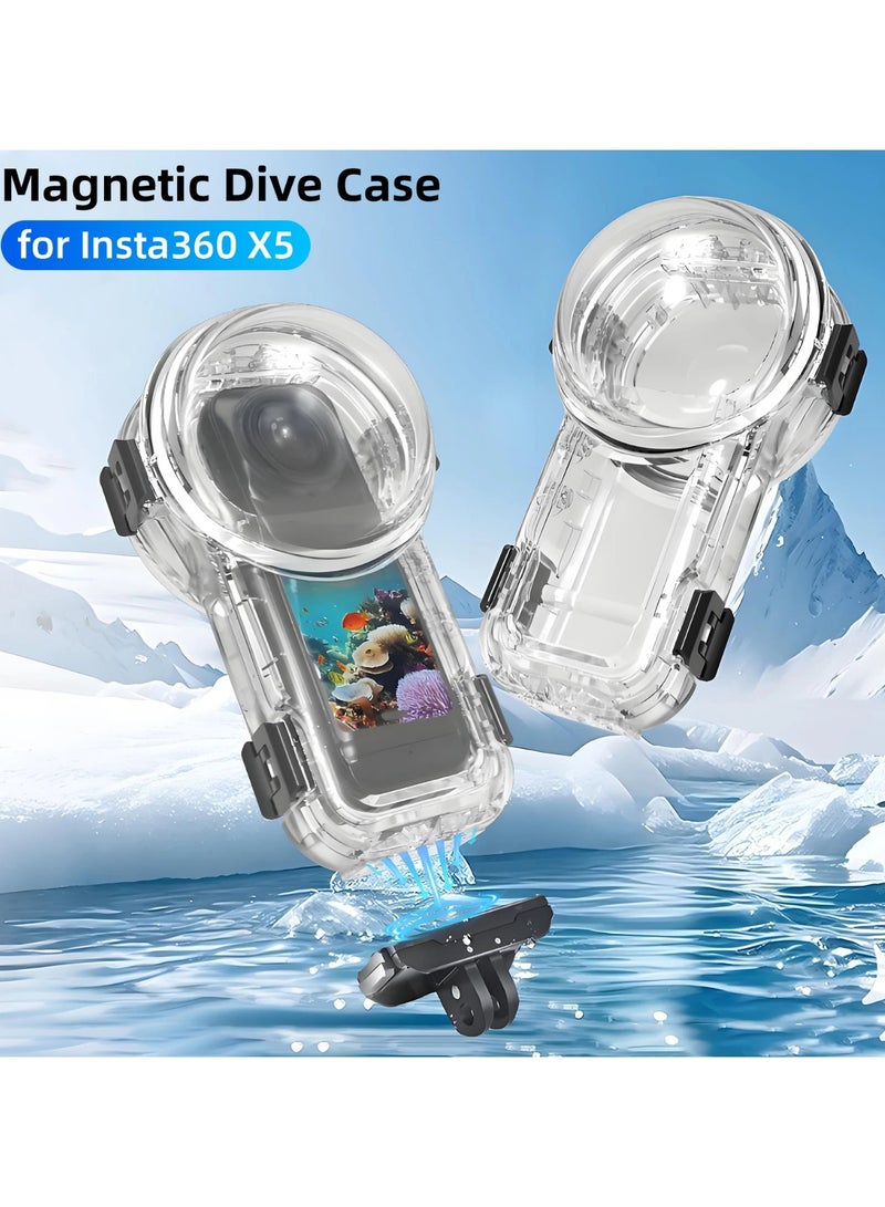 Magnetic Invisible Dive Housing Case for Insta360 X5 Abrasion and Scratch Resistant 360 degree Full Invisibility Waterproof to a Depth of 60 Meters for Insta 360 X5 Accessories - Image 2