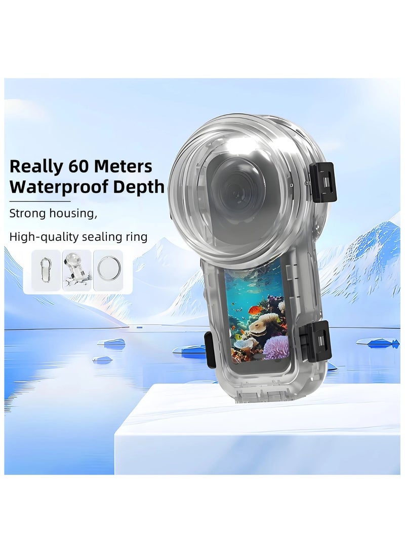 Magnetic Invisible Dive Housing Case for Insta360 X5 Abrasion and Scratch Resistant 360 degree Full Invisibility Waterproof to a Depth of 60 Meters for Insta 360 X5 Accessories - Image 5