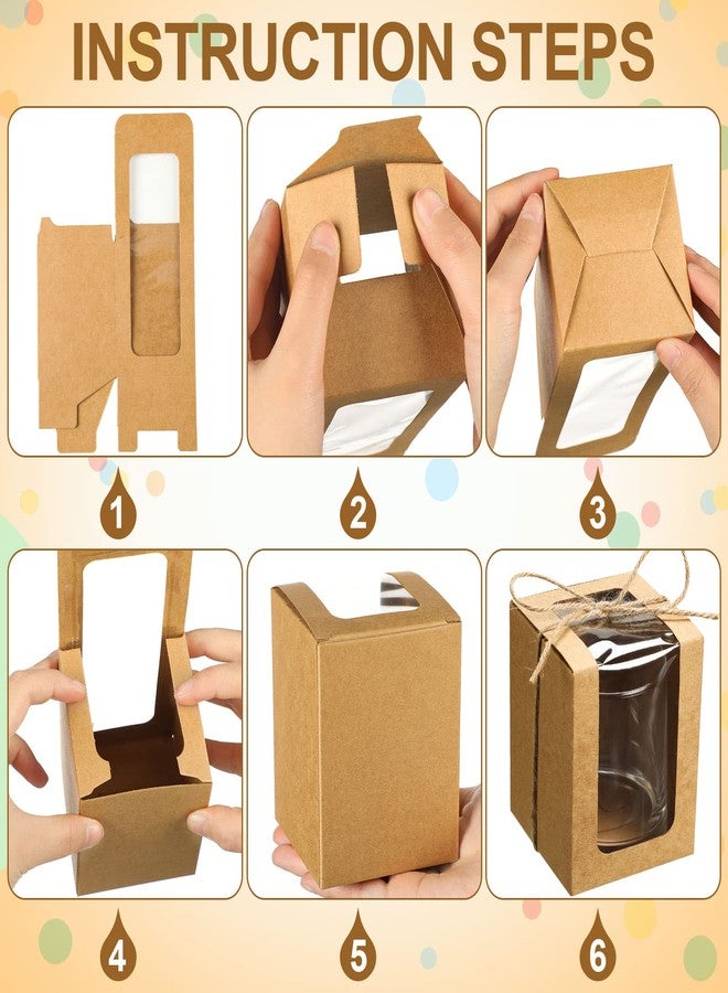 تيلينغ مجموعة تيلينج من 50 علبة هدايا بيضاء، علبة عرض للأواني الزجاجية بنافذة شفافة، علبة هدايا لكأس نبيذ بدون ساق سعة 9 أونصة، علبة تخزين لكأس النبيذ لحفلات الزفاف، وحفلات توديع العزوبية، وحفلات استقبال المولود، وحفلات أعياد الميلاد، وتوزيعات الهدايا - Image 3