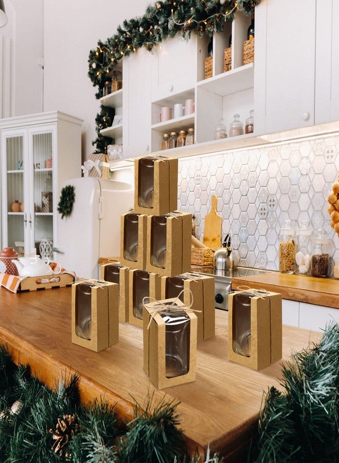 تيلينغ مجموعة تيلينج من 50 علبة هدايا بيضاء، علبة عرض للأواني الزجاجية بنافذة شفافة، علبة هدايا لكأس نبيذ بدون ساق سعة 9 أونصة، علبة تخزين لكأس النبيذ لحفلات الزفاف، وحفلات توديع العزوبية، وحفلات استقبال المولود، وحفلات أعياد الميلاد، وتوزيعات الهدايا - Image 4