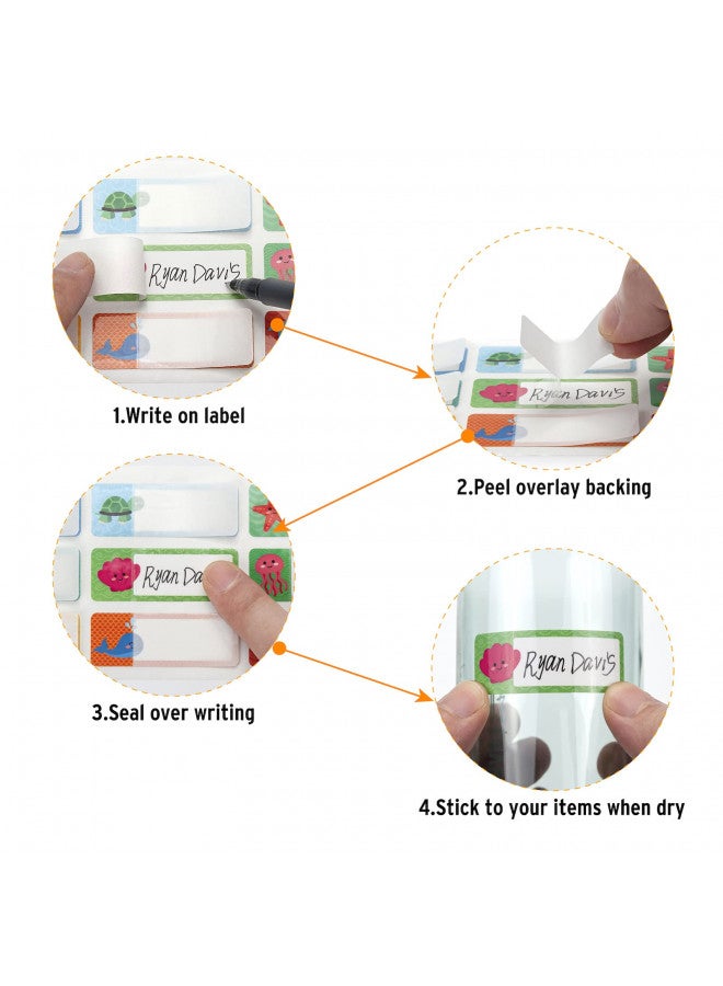 Coowayze Waterproof Baby Bottle Labels for Daycare Supplies Self-laminating, Dishwasher Safe, 108 PCS Toddler Daycare Labels, School Name Labels Stickers for Kids Stuff, Kids Name Tags for Plastic Water Bottle - Image 2