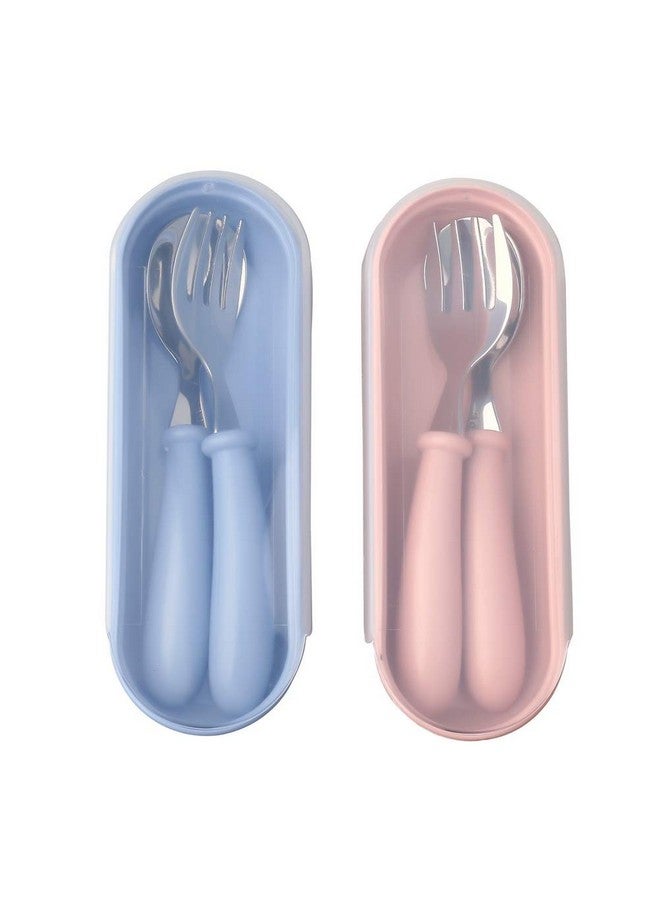 Pengxiaomei 4 Pcs Toddler Utensils, Toddler Forks and Spoons,stainless Steel Baby Utensils Baby Silverware Set with Storage Box for Safe Dining - Image 2