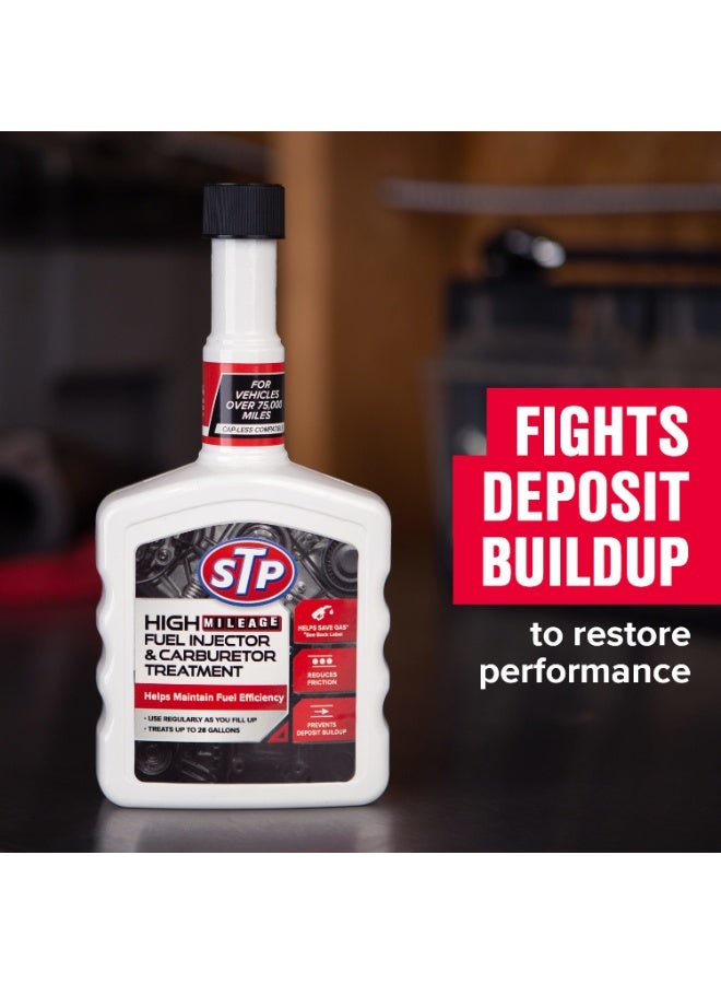 STP High Mileage Fuel Injector & Carburetor Treatment 354ML – Engine Cleaner, Fuel System Additive for Cars & Bikes, Improves Mileage, Reduces Deposits & Friction - Image 3