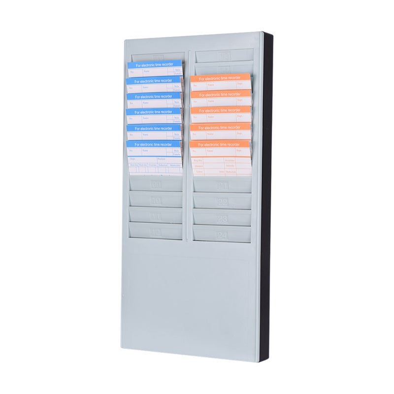 Time Card Rack: 24 Light Green Pvc Pockets - Wall-Mountable Design Time Card Holder for Office Factory Warehouse - Image 2