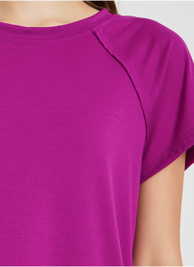 Take Two Solid Seam Detail Round Neck T-Shirt  - Image 4