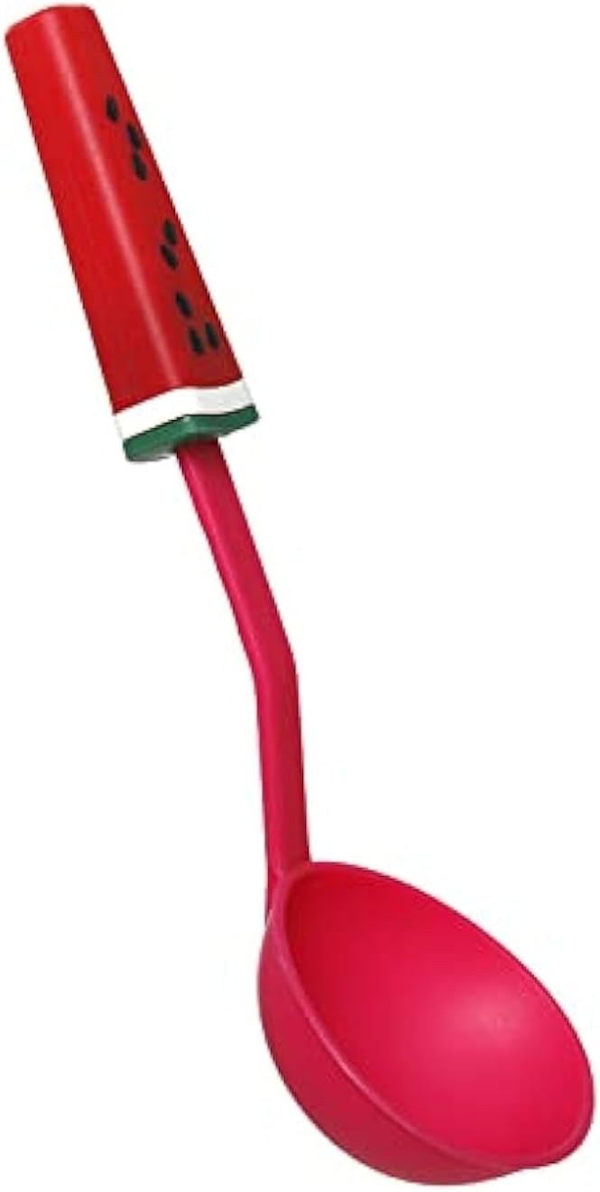 Watermelon Handle Soup Scoop Serving Soup Ladle, Fuchsia, Red