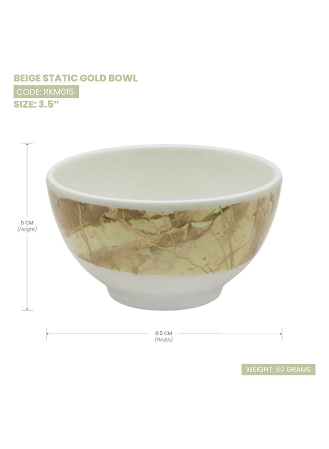 RK وعاء ميلامين بيج ثابت باللون الذهبي 3.5 بوصة - Image 2