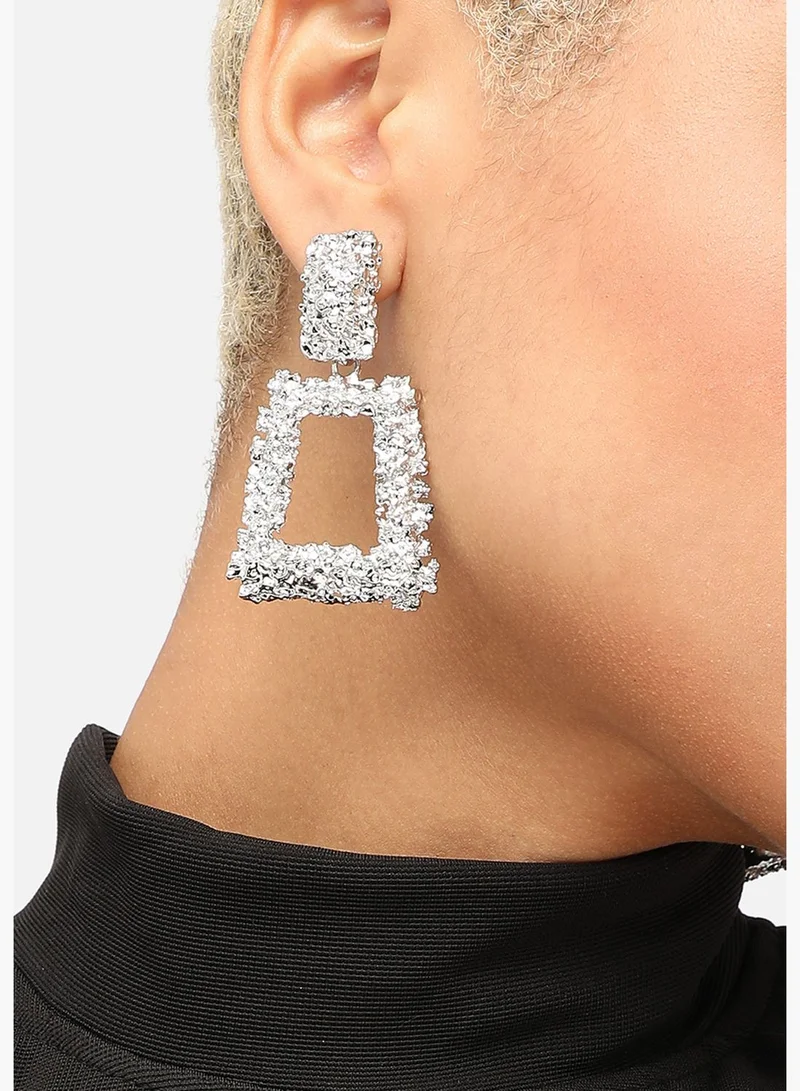 SOHI Silver Plated Party Designer Drop Earring For Women