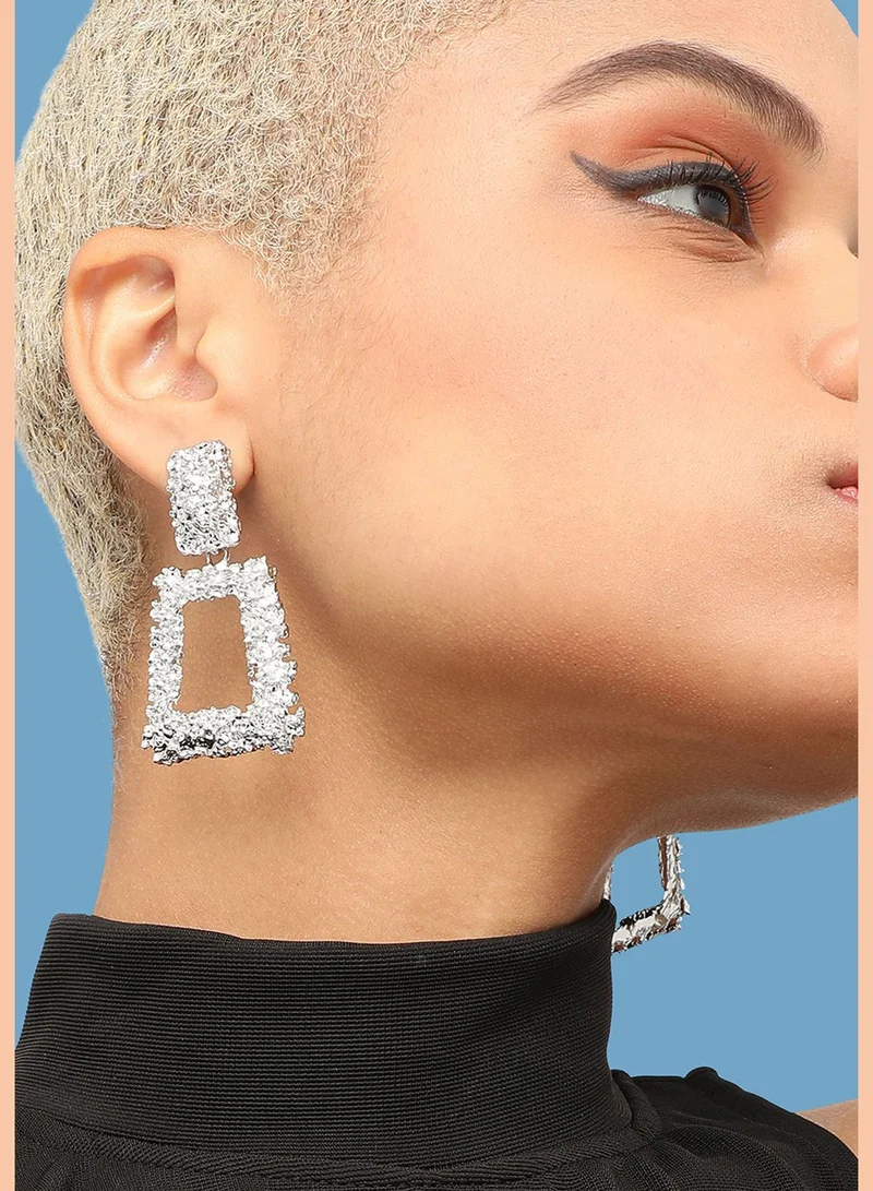 SOHI Silver Plated Party Designer Drop Earring For Women