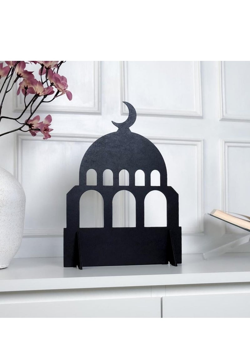 حكاية شمعة رمضان ، ديكور القبة  بزخرفة مع هلال رمضان | أسود