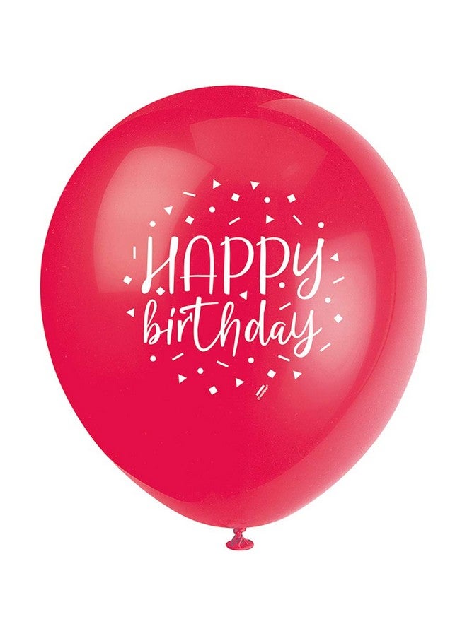 Unique بالونات حفلة عيد الميلاد من اللاتكس 12 بوصة بألوان متنوعة 8 قطع - Image 4