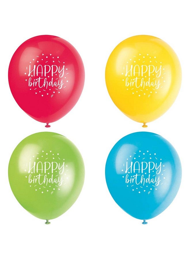 Unique بالونات حفلة عيد الميلاد من اللاتكس 12 بوصة بألوان متنوعة 8 قطع - Image 2