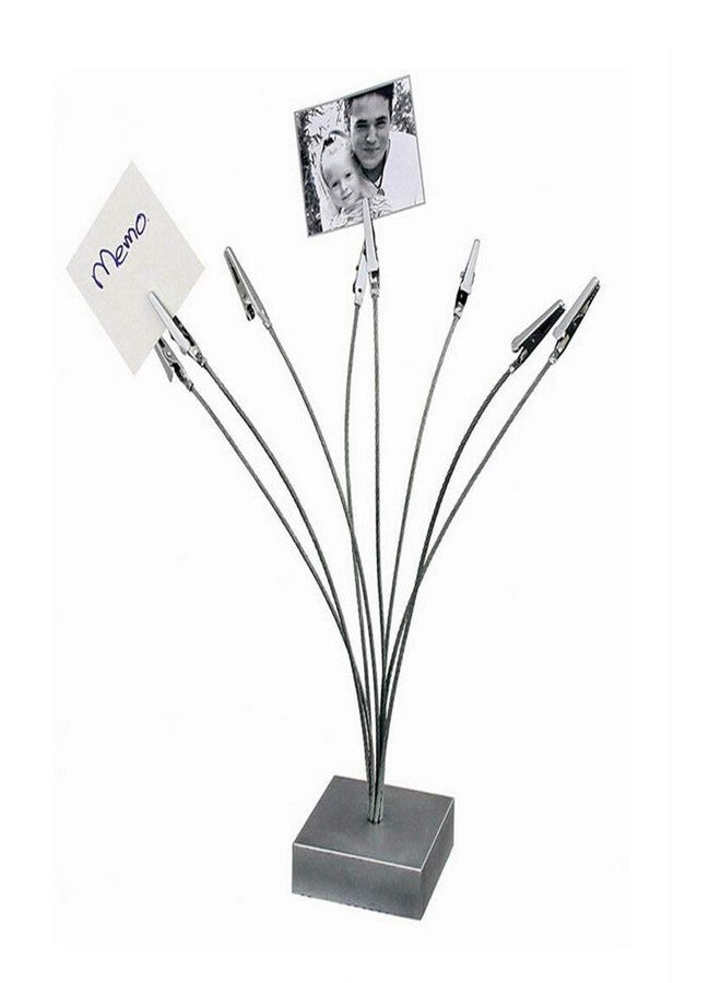 TFu 8-Branch Family Tree Picture Frame Holder, Card Photo Clips Holder Desk Stand for Memo Paper Note Photo Christmas Wedding Card Display (Silver Alligator Clip) - Image 1