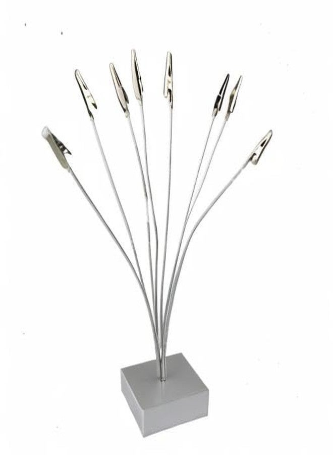 TFu 8-Branch Family Tree Picture Frame Holder, Card Photo Clips Holder Desk Stand for Memo Paper Note Photo Christmas Wedding Card Display (Silver Alligator Clip) - Image 5