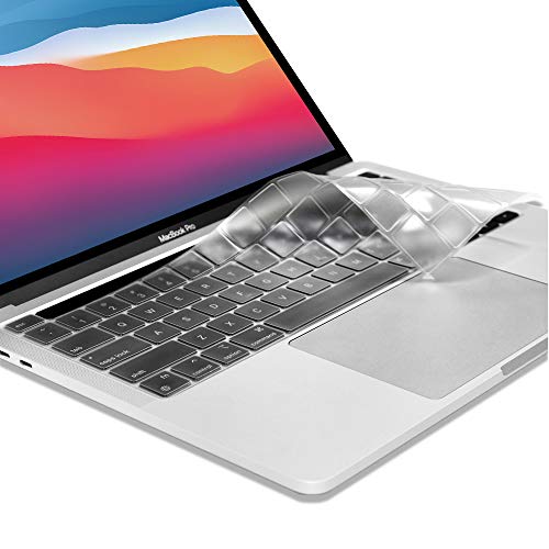 ProElife Keyboard Cover Skin for 2022 MacBook Pro 13.3 inch with Apple M2 Chip & 2021 2020 MacBook Pro 13 inch with Apple M1 (Model: A2338) Accessory Ultra Thin Transparent TPU Keyboard Cover (Clear) - Image 1