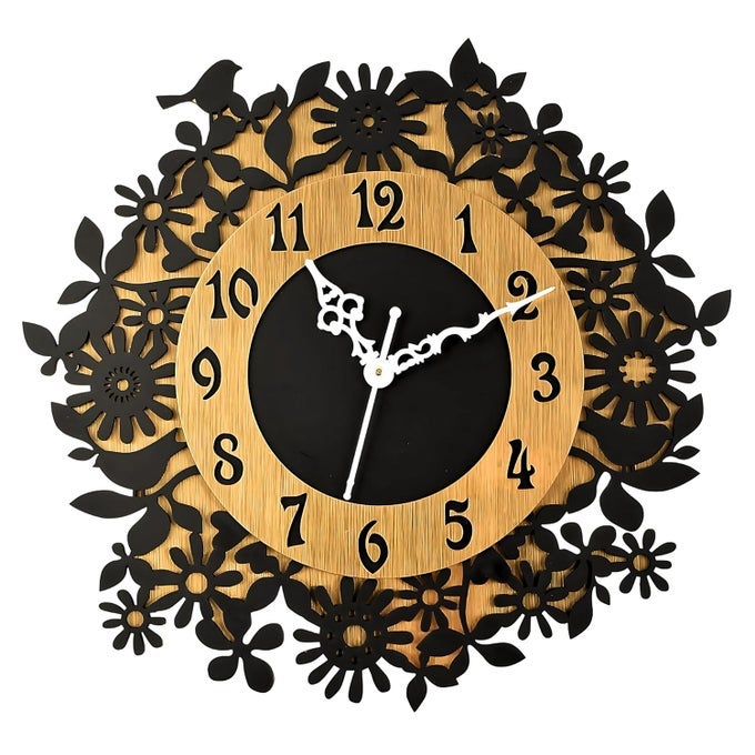 15 INCHES WALL CLOCK FOR HOME STYLISH LATEST HANDCRAFTED WOODEN SILENT NON TICKING ANTIQUE WALL CLOCK DECORATIVE BIG SIZE WALL CLOCK FOR HOME LIVING ROOM BEDROOM HALL OFFICE