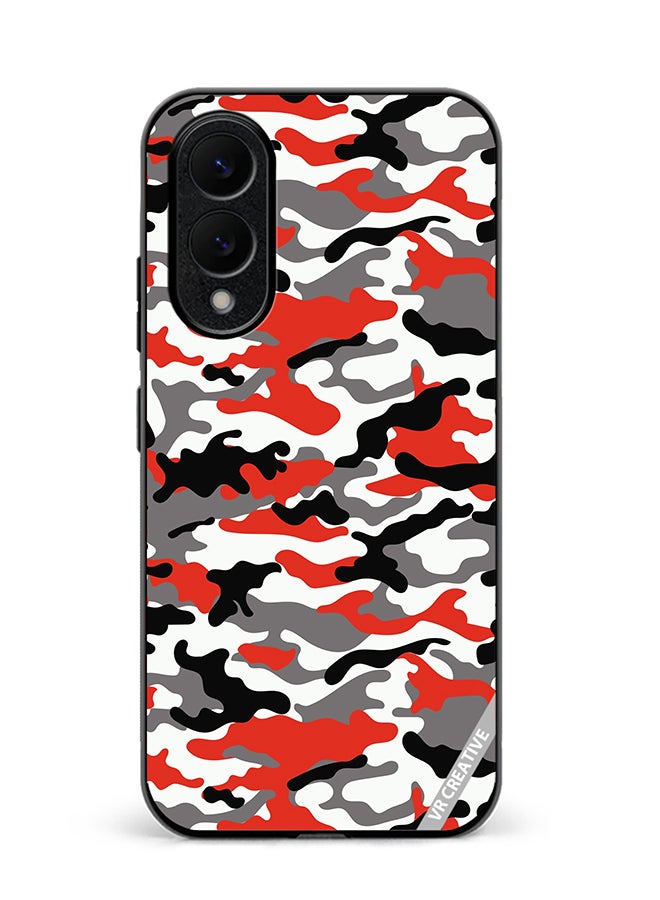 Protective Case Cover For Samsung Galaxy S25 Edge Pink Camouflage Military Pattern Design Multicolour