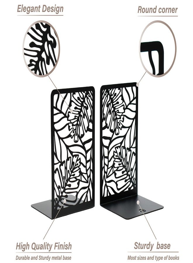 CNK Premium Metal Book Ends - Heavy Duty Book Stoppers for Home Office - Black - Image 4