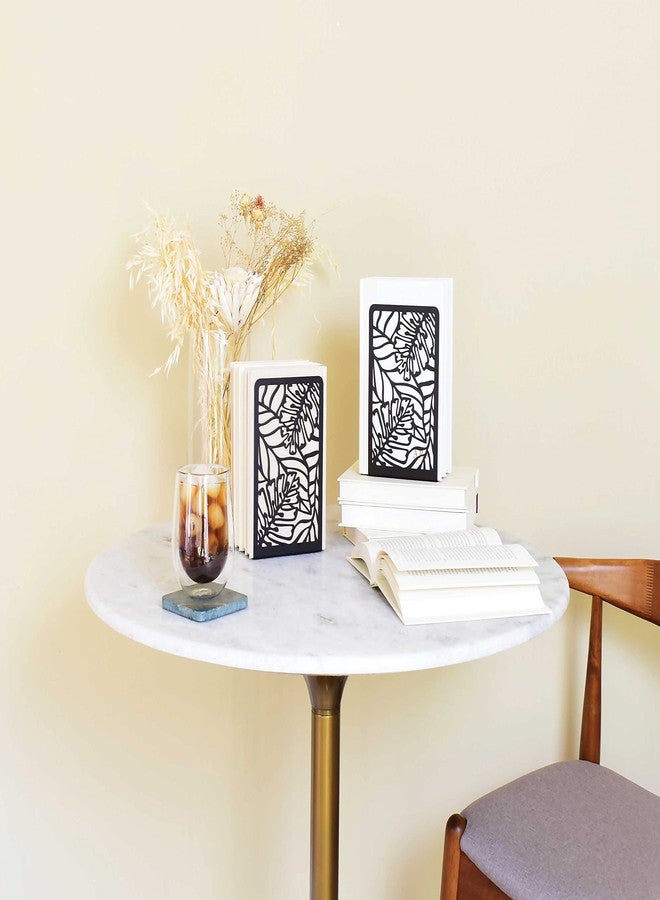 CNK Premium Metal Book Ends - Heavy Duty Book Stoppers for Home Office - Black - Image 2