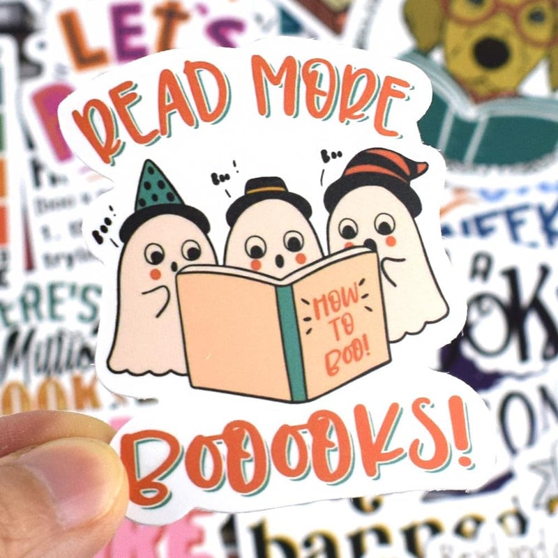 QTL Waterproof Vinyl Stickers Pack for Laptop Scrapbooking Water Bottle Party Supplies(100 Pcs Reading Style) - Image 3
