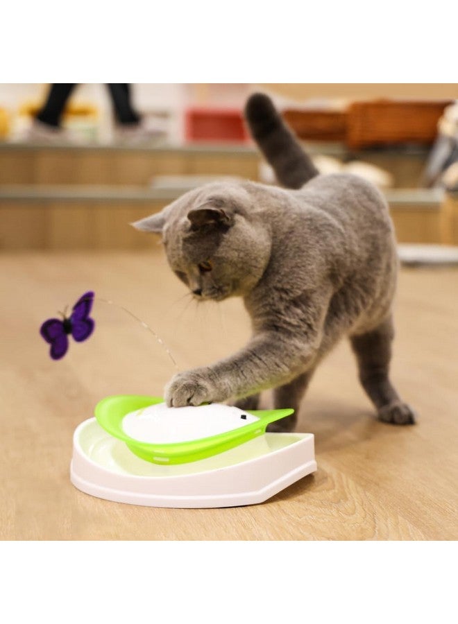PET 2 In 1 Interactive Cat Butterfly Flutter Toy With Rolling Balls Automatic Kitten Spinner Toys For Indoor Cats - Image 1