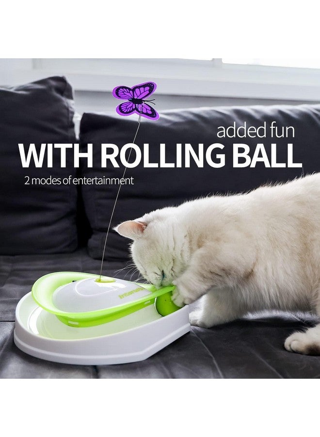 PET 2 In 1 Interactive Cat Butterfly Flutter Toy With Rolling Balls Automatic Kitten Spinner Toys For Indoor Cats - Image 2