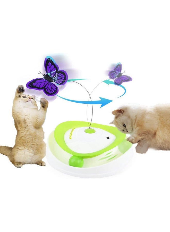 PET 2 In 1 Interactive Cat Butterfly Flutter Toy With Rolling Balls Automatic Kitten Spinner Toys For Indoor Cats - Image 4