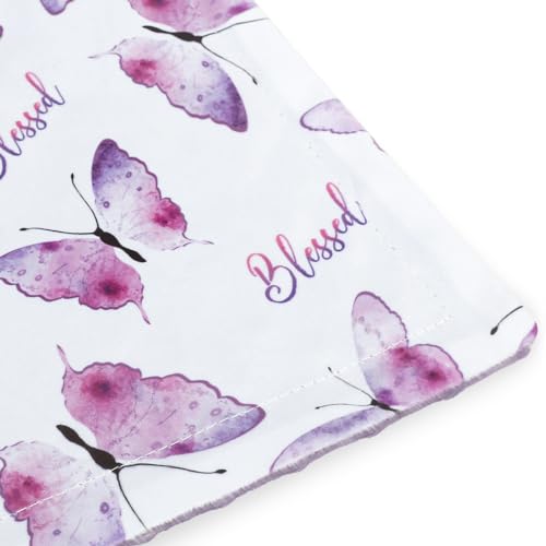 BORITAR Baby Blanket for Girls Soft Plush Minky Fabric, Double Layer Dotted Backing with Elegant Purple Butterfly Printed Blessed Blanket Gift for Toddler Newborn Infant 30 x 40 Inch(75x100cm) - Image 5