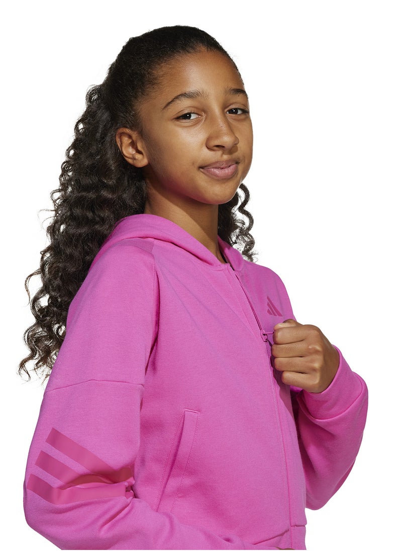 Adidas Youth Future Icons 3 Stripes Full-Zip Hooded Track Jacket  - Image 3
