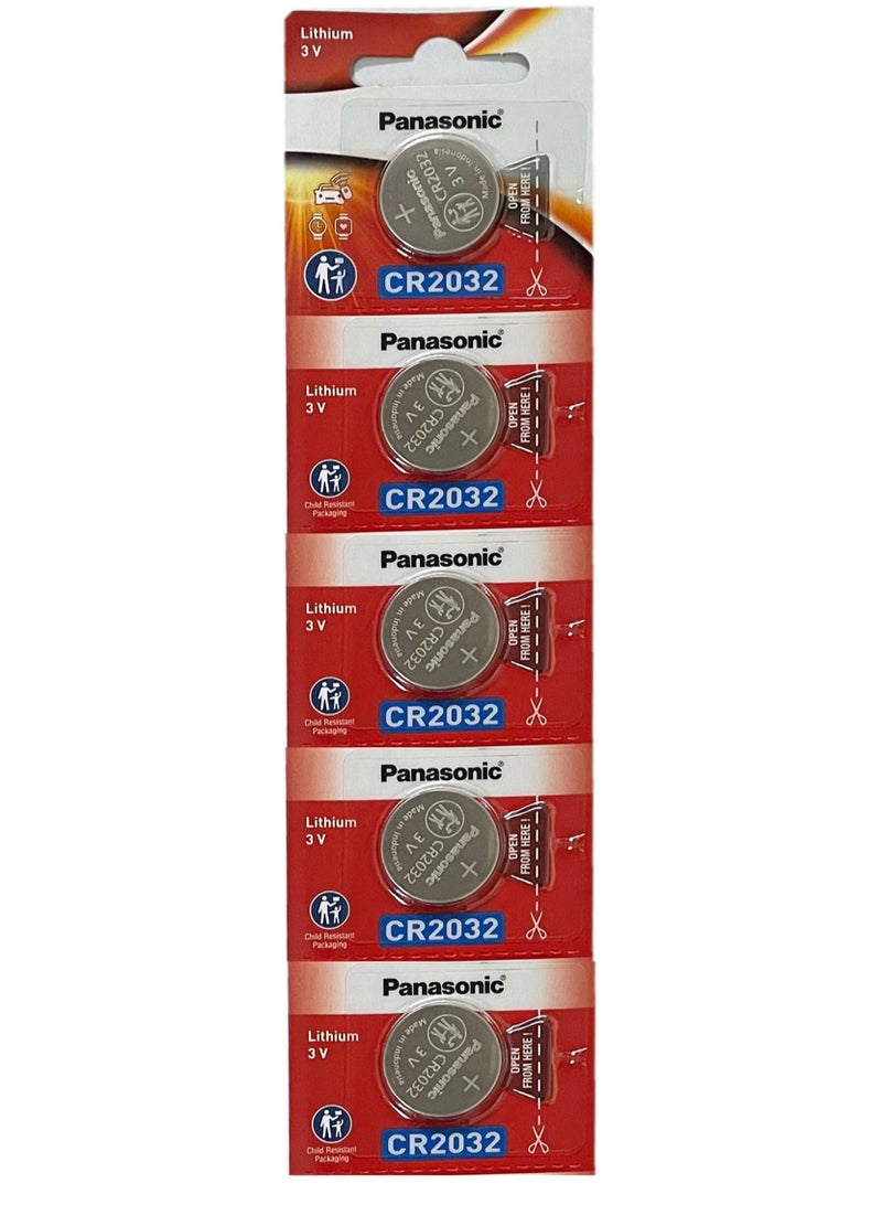 Panasonic 10 Pieces CR2032 Lithium 3V Coin Cell Battery - Image 2