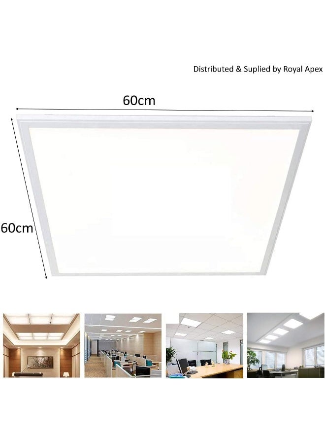 melfi 60x60 ضوء بانل LED مسطح 50 واط – تركيبات سقف مضاءة من الحواف، خالية من الوميض، لا تحتوي على ضوء UV أو أزرق – ضوء سقف معلق 85-265 فولت للاستخدام الداخلي المنزلي والتجاري (2700K أبيض دافئ) - Image 2
