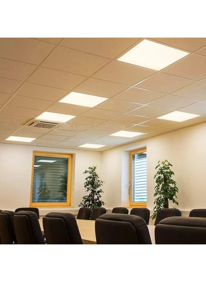 melfi 60x60 ضوء بانل LED مسطح 50 واط – تركيبات سقف مضاءة من الحواف، خالية من الوميض، لا تحتوي على ضوء UV أو أزرق – ضوء سقف معلق 85-265 فولت للاستخدام الداخلي المنزلي والتجاري (2700K أبيض دافئ) - Image 5