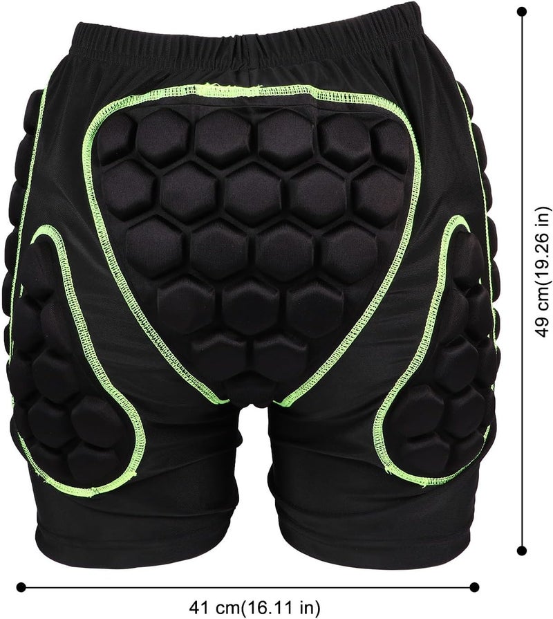 SUPVOX Men’s Padded Downhill Shorts 3D Protection Anti-Impact Cycling Snowboarding Gear XXL Green - Image 3