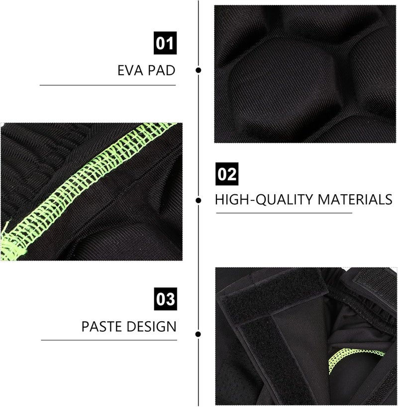 SUPVOX Men’s Padded Downhill Shorts 3D Protection Anti-Impact Cycling Snowboarding Gear XXL Green - Image 4