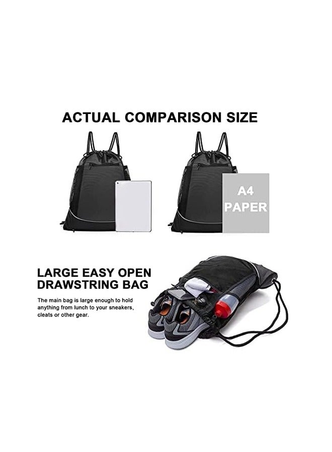 SHOWAY Basketball Backpack, Foldable Soccer Backpack Gym Bag Sackpack Sports Sack with Detachable Ball Mesh Bag for Volleyball Baseball Yoga, Black - Image 1