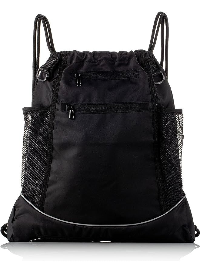 SHOWAY Basketball Backpack, Foldable Soccer Backpack Gym Bag Sackpack Sports Sack with Detachable Ball Mesh Bag for Volleyball Baseball Yoga, Black - Image 5