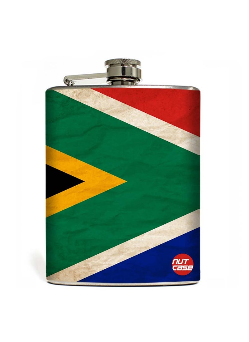 Nutcase Designer Hip Flask 7 Oz Nutcase SA Flag 