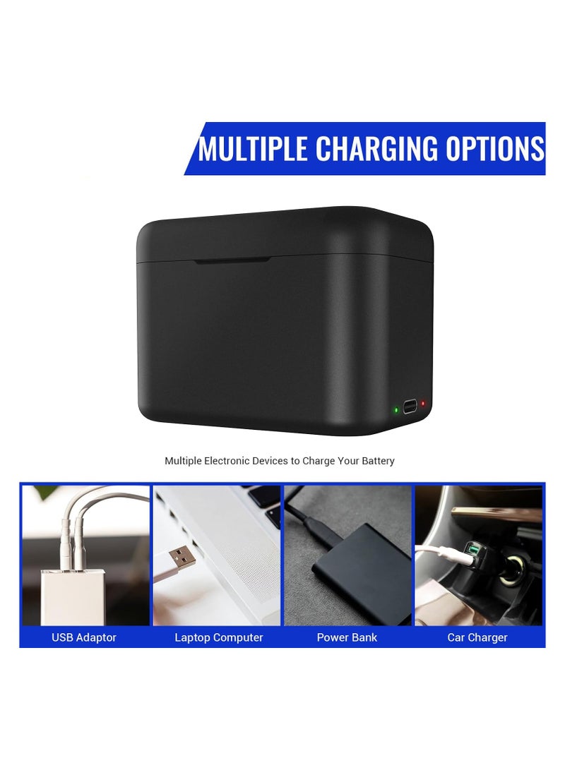 SYOSI Fast Battery Charger Hub for Insta360 X4 Battery, Quick Portable 2 Channel Battery Charger Storager Station with USB Power Cord & Misro SD Card Slots, Battery Charger Hub Compatible with Insta360 X4 - Image 5