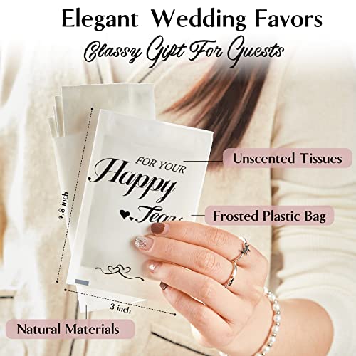 Ocmoiy Happy Tears Tissues (50-Pack) Wedding Tissues Packs for Guests Welcome Favor Bags, Bulk Individual Pocket Tissue Packs for Your Big Moments - Image 4