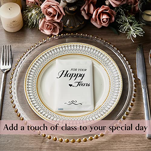 Ocmoiy Happy Tears Tissues (50-Pack) Wedding Tissues Packs for Guests Welcome Favor Bags, Bulk Individual Pocket Tissue Packs for Your Big Moments - Image 2