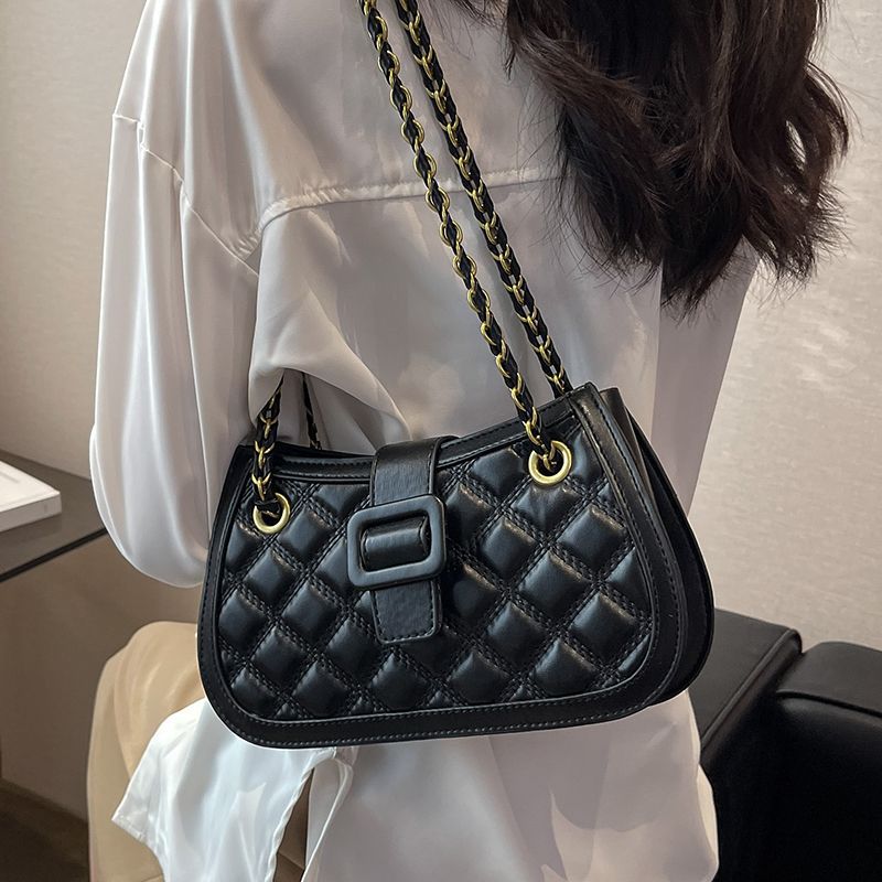 High-End Quilted Chain Bag Trendy Fashion Women'S Bag Textured Shoulder Bag Internet Celebrity Versatile Crossbody Bag - Image 5