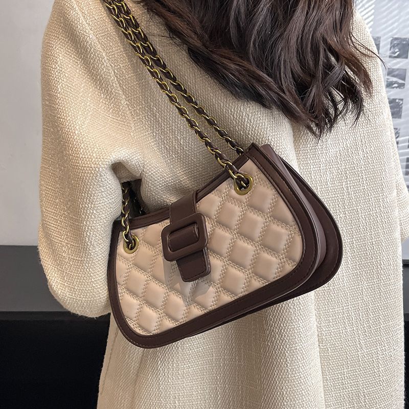 High-End Quilted Chain Bag Trendy Fashion Women'S Bag Textured Shoulder Bag Internet Celebrity Versatile Crossbody Bag - Image 3