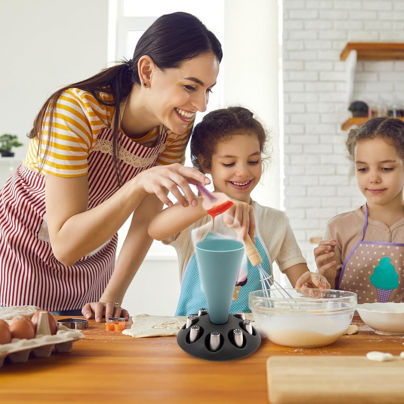 Piping Bag Stand Slots, Tool Holder for Cake Decorating and Pastry Bags, Nozzles Holder, Plastic Pastry Bag Stand for Baking Accessories - Image 2