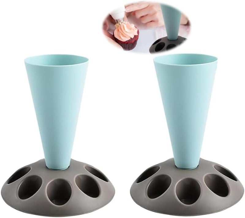 Piping Bag Stand Slots, Tool Holder for Cake Decorating and Pastry Bags, Nozzles Holder, Plastic Pastry Bag Stand for Baking Accessories - Image 1