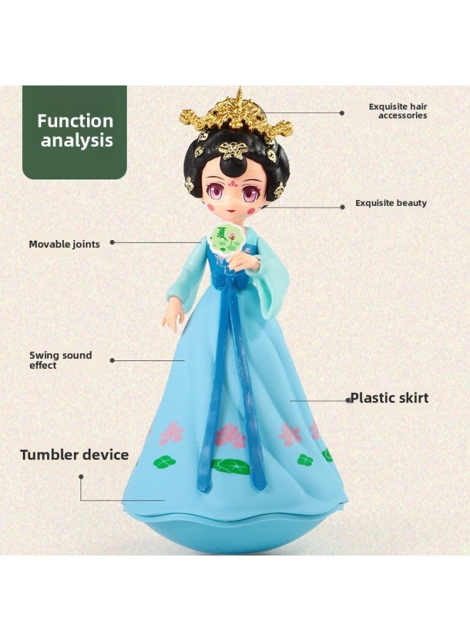 Datang City That Never Sleeps Princess Music Tumbler Cartoon Creative Ornaments Poet Doll Internet Celebrity Souvenir Doll-Color:Men And Women A Pair Of Style 3 Large (red)-Specifications:19*10.5*10.5 - Image 4