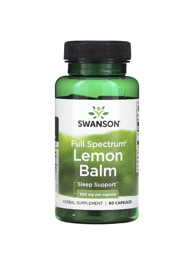SWANSON سوانسون، بلسم الليمون الكامل، 500 ملغ، 60 كبسولة - Image 1