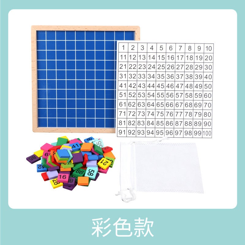 1-100 Digital Continuous Board Kindergarten Baby Early Education Hand-Held Wooden Toys Children'S Educational Toys - Image 1